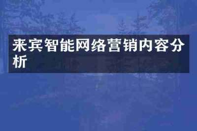 来宾智能网络营销内容分析