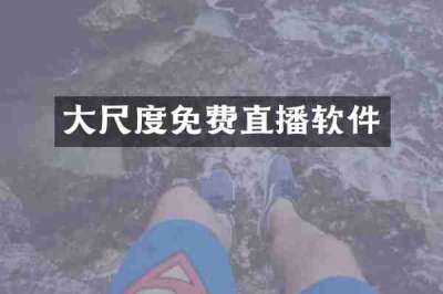大尺度免费直播软件