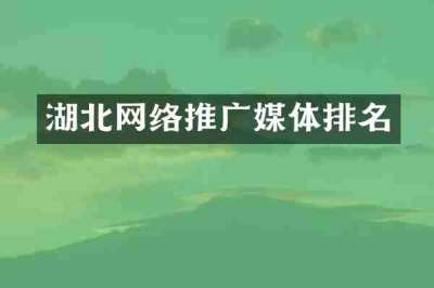 湖北网络推广媒体排名