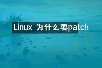 Linux 为什么要patch