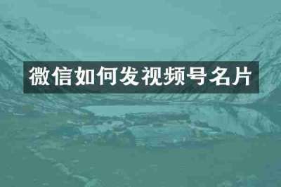 微信如何发视频号名片