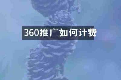 360推广如何计费