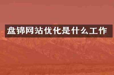 盘锦网站优化是什么工作