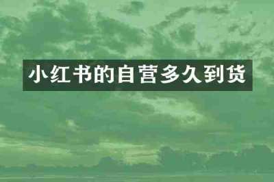 小红书的自营多久到货