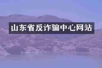 山东省反诈骗中心网站