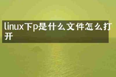 linux下p是什么文件怎么打开