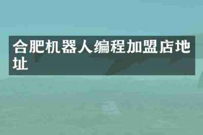 合肥机器人编程加盟店地址