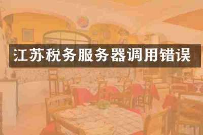 江苏税务服务器调用错误