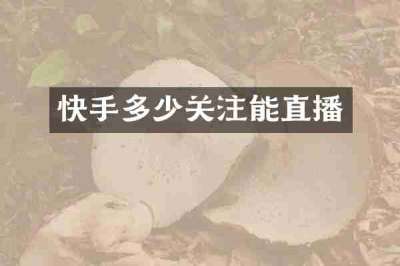 快手多少关注能直播