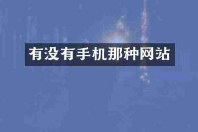 有没有手机那种网站