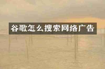 谷歌怎么搜索网络广告
