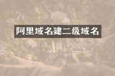 阿里域名建二级域名
