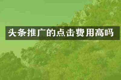 头条推广的点击费用高吗