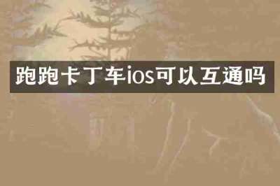 跑跑卡丁车ios可以互通吗