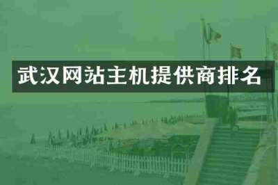 武汉网站主机提供商排名
