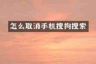 怎么取消手机搜狗搜索