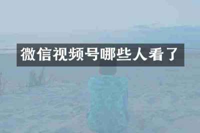 微信视频号哪些人看了
