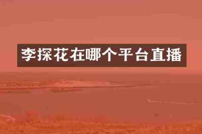 李探花在哪个平台直播