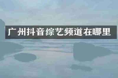 广州抖音综艺频道在哪里