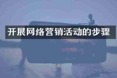 开展网络营销活动的步骤
