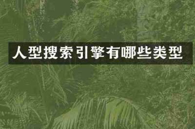 人型搜索引擎有哪些类型
