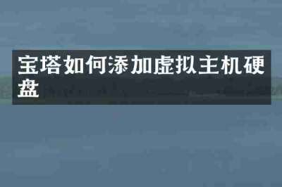 宝塔如何添加虚拟主机硬盘