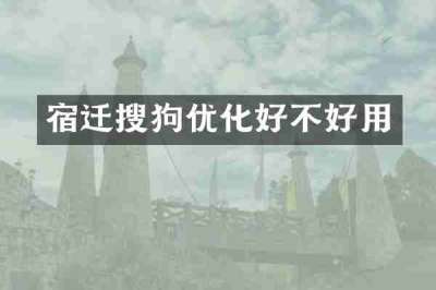 宿迁搜狗优化好不好用