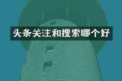 头条关注和搜索哪个好