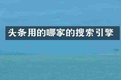 头条用的哪家的搜索引擎