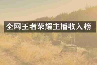 全网王者荣耀主播收入榜