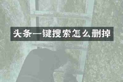 头条一键搜索怎么删掉
