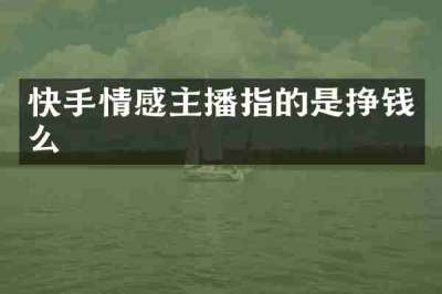 快手情感主播指的是挣钱么