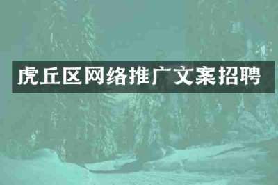 虎丘区网络推广文案招聘