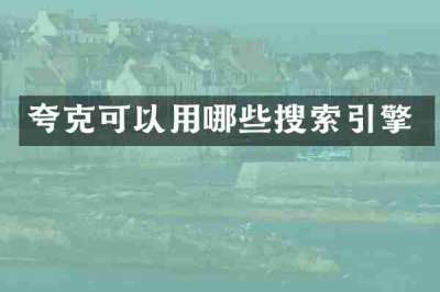 夸克可以用哪些搜索引擎