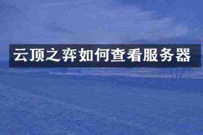 云顶之弈如何查看服务器
