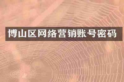 博山区网络营销账号密码