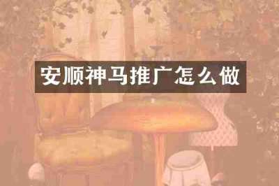 安顺神马推广怎么做
