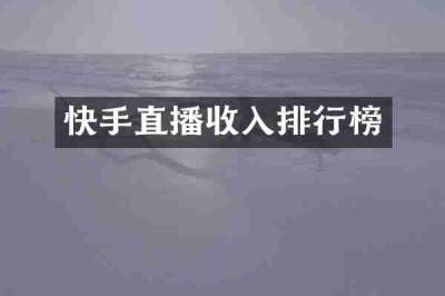 快手直播收入排行榜