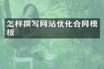 怎样撰写网站优化合同模板
