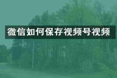 微信如何保存视频号视频