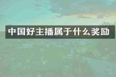 中国好主播属于什么奖励