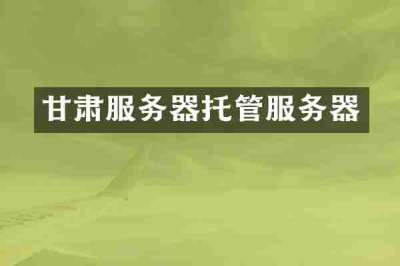 甘肃服务器托管服务器