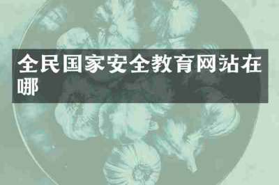 全民国家安全教育网站在哪