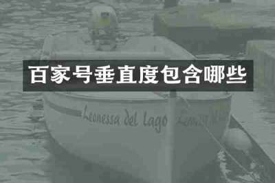 百家号垂直度包含哪些