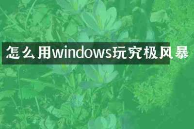 怎么用windows玩究极风暴