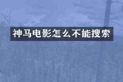 神马电影怎么不能搜索