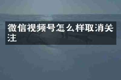 微信视频号怎么样取消关注