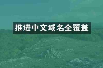 推进中文域名全覆盖
