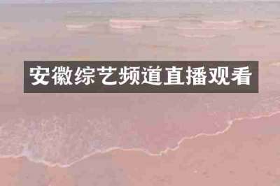安徽综艺频道直播观看