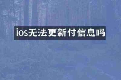 ios无法更新付信息吗